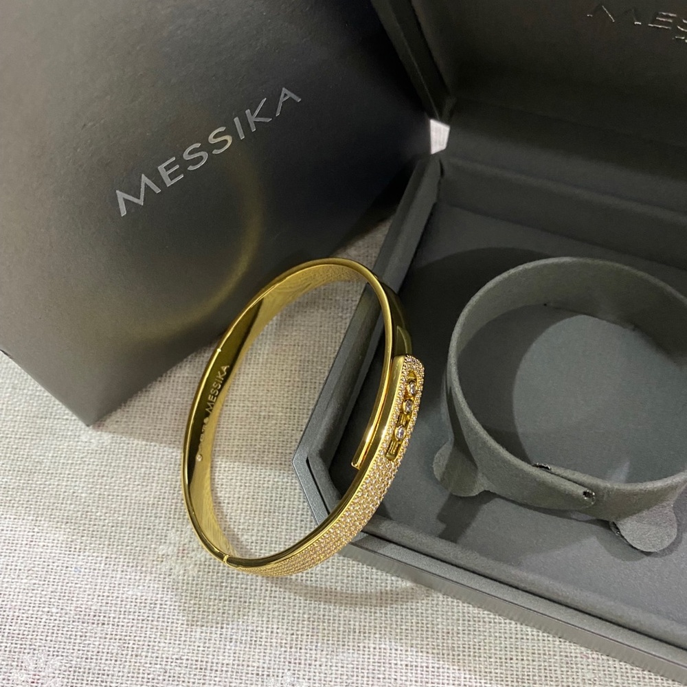 Messika Gold Pavé Diamond Men’s Bangle Bracelet